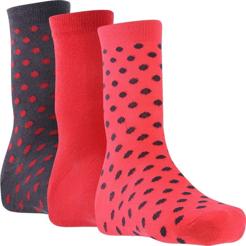 LOT DE 3 Chaussettes Chaussettes Fille Gris et Fuchsia