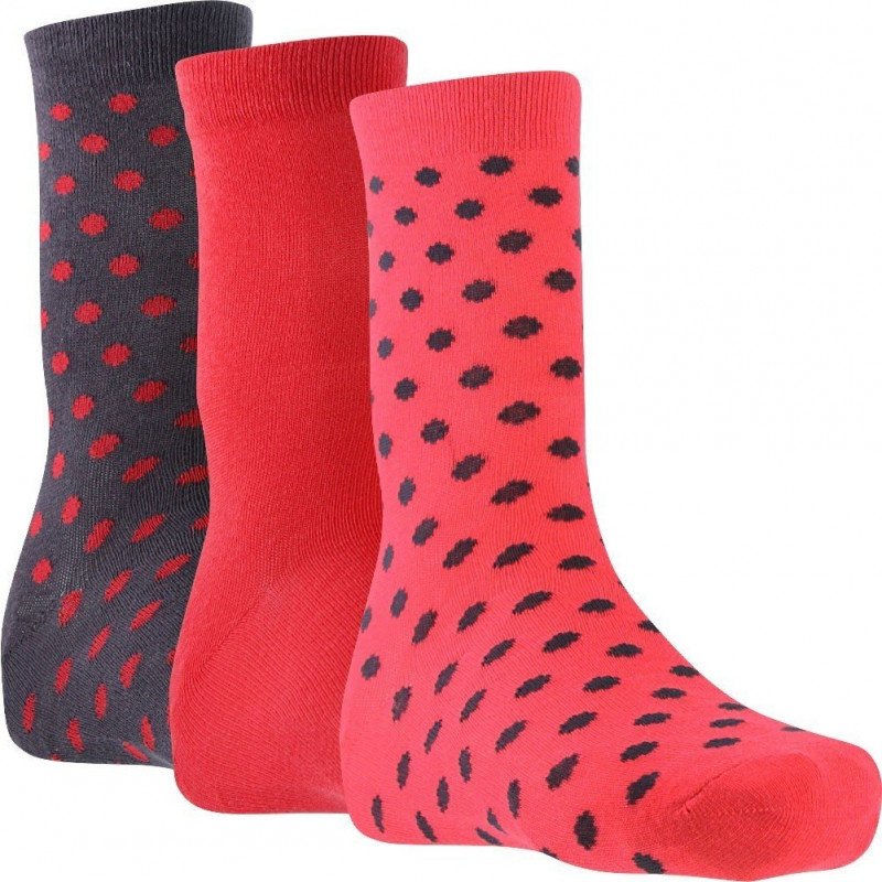 TWINDAY Lot de 3 paires de Chaussettes Fille Coton LESPOIS Anthracite Fuchsia