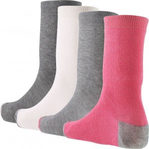 TWINDAY 4 paires de Chaussettes Fille Coton BICOLORES Rose Souris