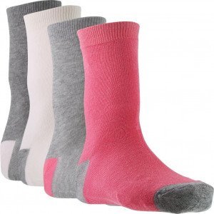 TWINDAY 4 paires de Chaussettes Fille Coton BICOLORES Rose Souris