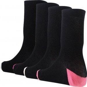TWINDAY 4 paires de Chaussettes Fille Coton BICOLORES Noir Rose