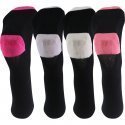 TWINDAY Lot de 4 paires de Chaussettes Fille Coton BICOLORES Noir Rose