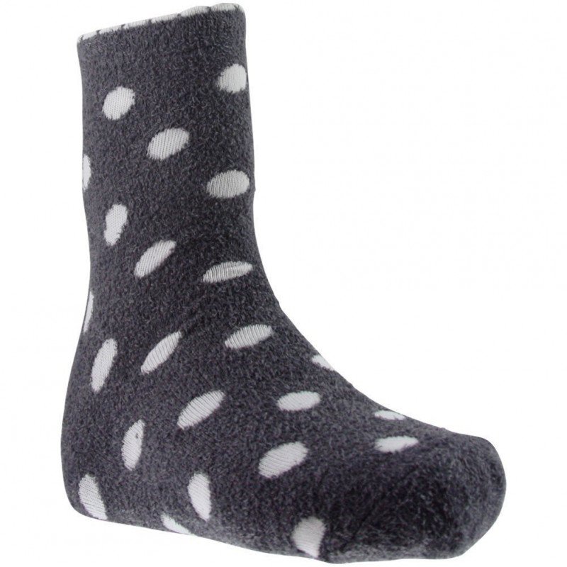 TWINDAY Chaussettes Fille Microfibre FOURRURE POIS Gris