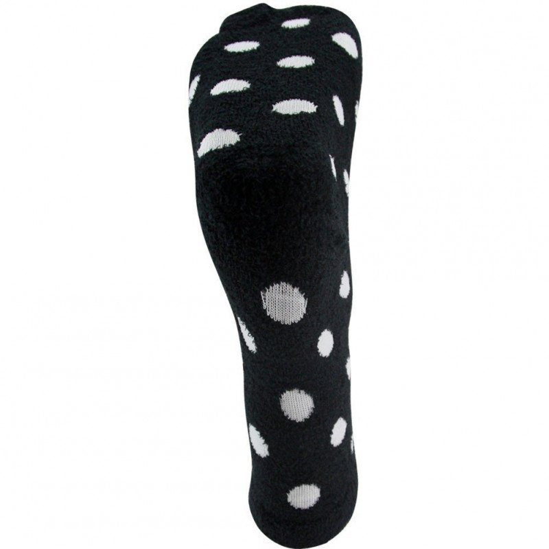 TWINDAY Chaussettes Fille Microfibre FOURRURE POIS Noir