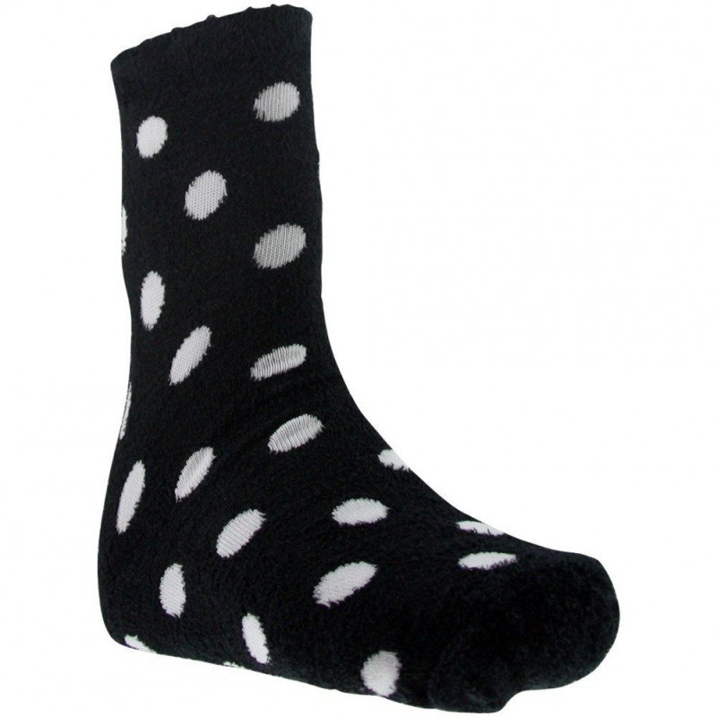 TWINDAY Chaussettes Fille Microfibre FOURRURE POIS Noir