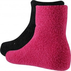 TWINDAY 2 paires Chaussettes Fille COLORASSOR Noir Fuchsia