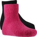 TWINDAY Lot de 2 paires de Chaussettes Fille Microfibre COLORASSOR Noir Fuchsia