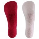 TWINDAY Lot de 2 paires de Chaussettes Fille Microfibre COLORASSOR Rose pâle Fuchsia