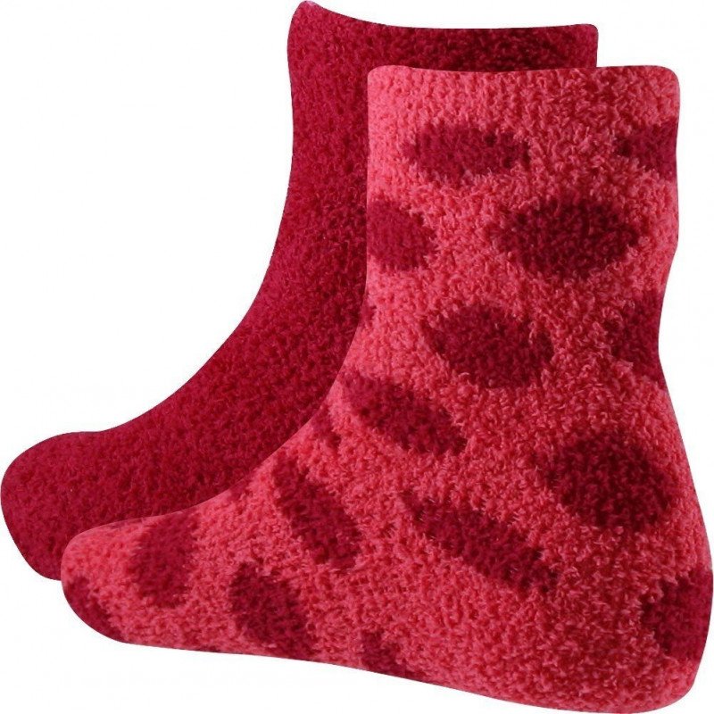 TWINDAY Lot de 2 paires de Chaussettes Fille Microfibre DOUDOUPOIS Rose Fuchsia