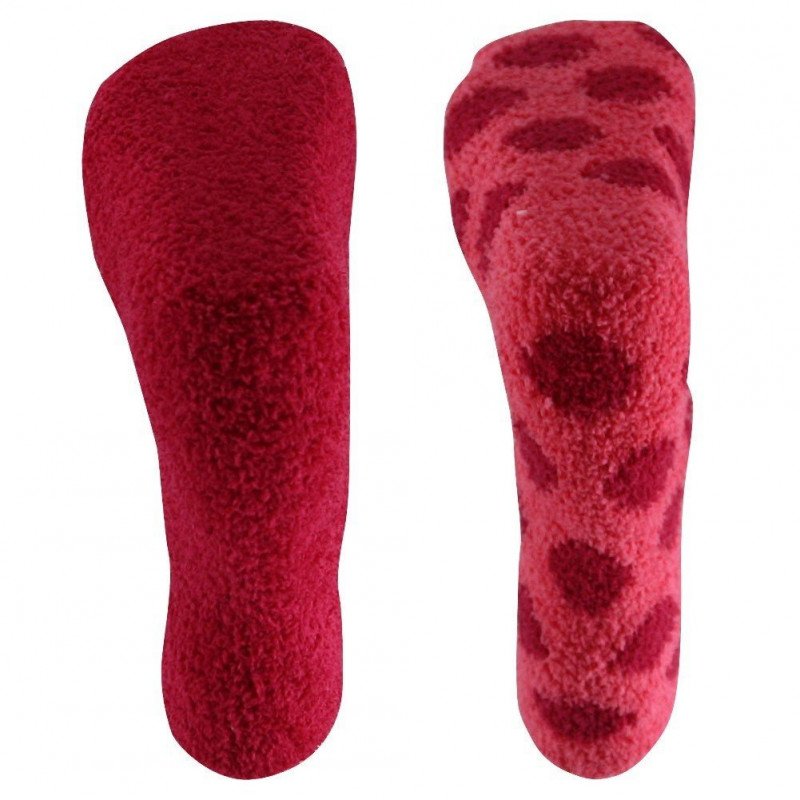 TWINDAY Lot de 2 paires de Chaussettes Fille Microfibre DOUDOUPOIS Rose Fuchsia