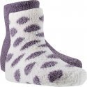 TWINDAY Lot de 2 paires de Chaussettes Fille Microfibre DOUDOUPOIS Violet Blanc