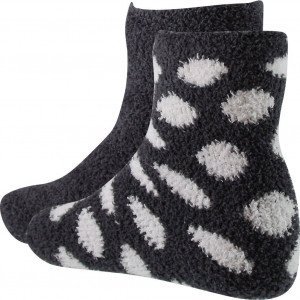TWINDAY 2 paires Chaussettes Fille Micro DOUDOUPOIS Anthra Blanc