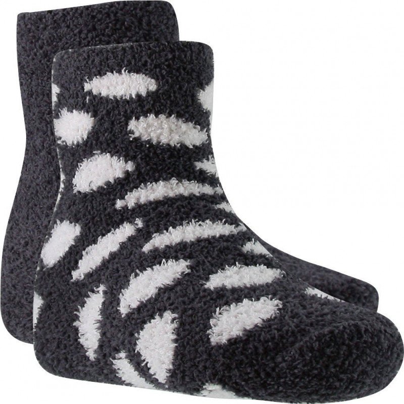 TWINDAY Lot de 2 paires de Chaussettes Fille Microfibre DOUDOUPOIS Anthracite Blanc