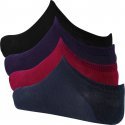 TWINDAY Lot de 4 paires de Socquettes Femme Coton LESCOLORES Noir Rose Violet