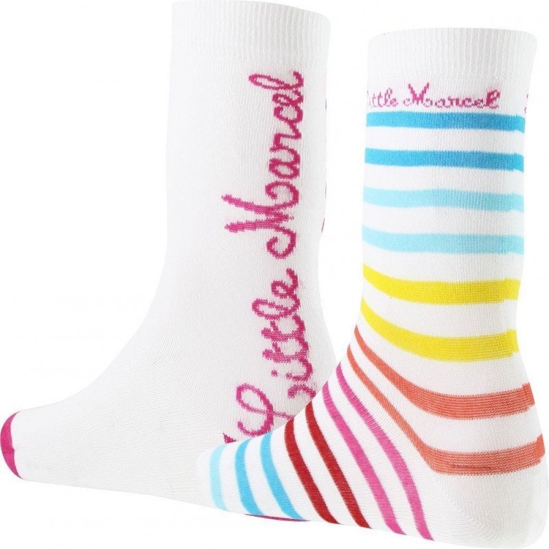 LOT DE 2 Chaussettes Chaussettes Femme CHFX2 Blanc et Rose