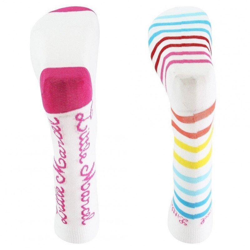 LOT DE 2 Chaussettes Chaussettes Femme CHFX2 Blanc et Rose