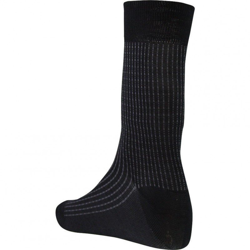 LANDSFORD Chaussettes Homme Fil d'Ecosse LIGNES FINES Noir