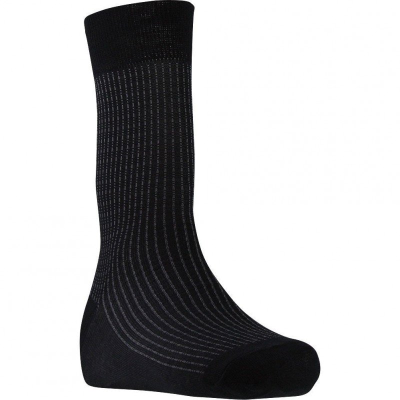 LANDSFORD Chaussettes Homme Fil d'Ecosse LIGNES FINES Noir