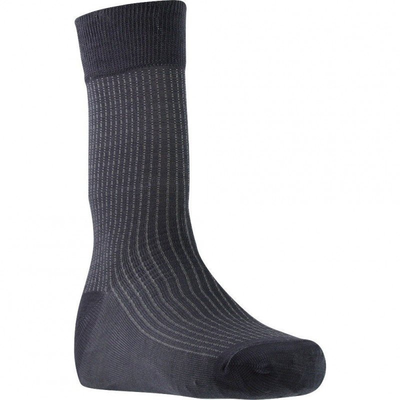 LANDSFORD Chaussettes Homme Fil d'Ecosse LIGNES FINES Gris plomb