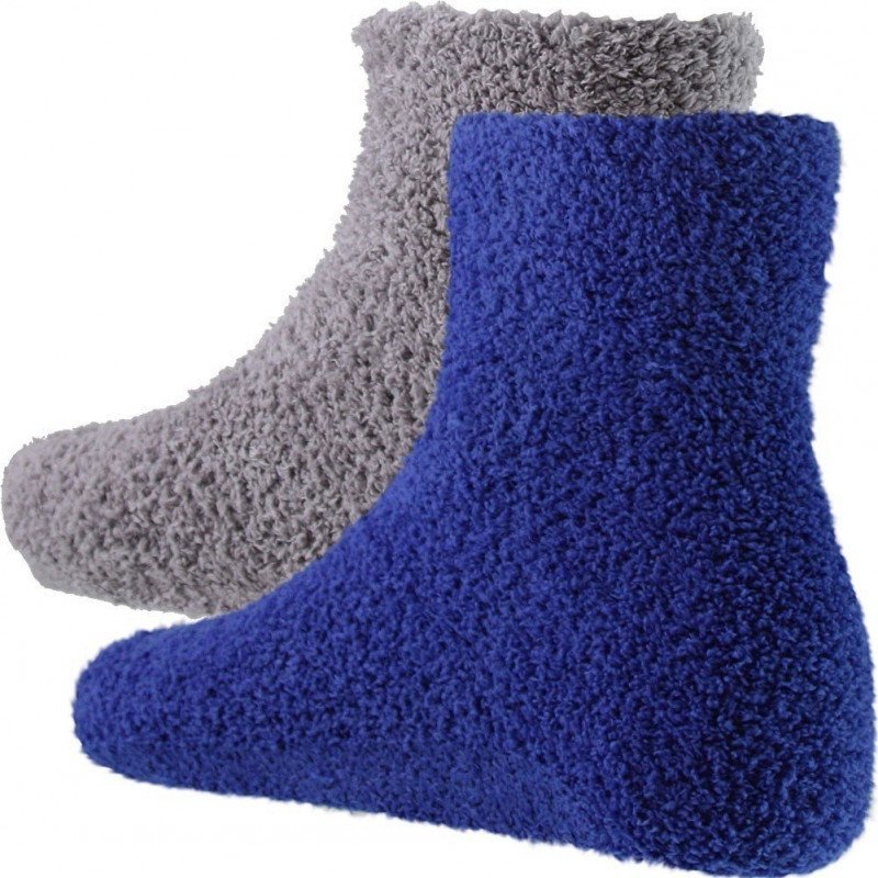 TWINDAY Lot de 2 paires de Chaussettes Garçon Microfibre LESABS Bleu Gris