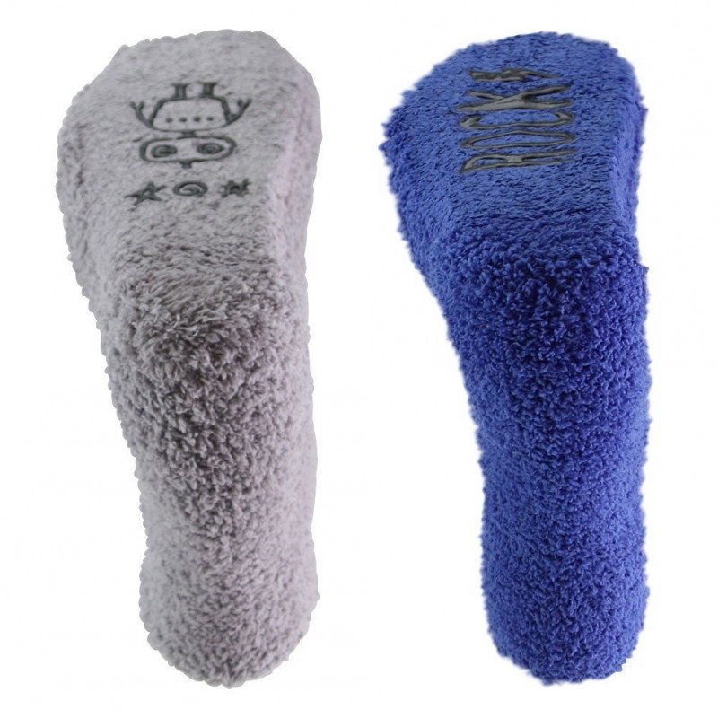 TWINDAY Lot de 2 paires de Chaussettes Garçon Microfibre LESABS Bleu Gris