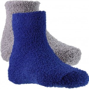 TWINDAY Lot de 2 paires de Chaussettes Garçon Microfibre LESABS Bleu Gris