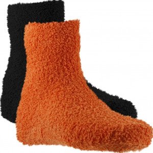 TWINDAY Lot de 2 paires de Chaussettes Garçon Microfibre LESABS Noir Orange