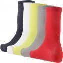 TWINDAY Lot de 5 paires de Chaussettes Garçon Coton FASHION Rouge Jaune Gris