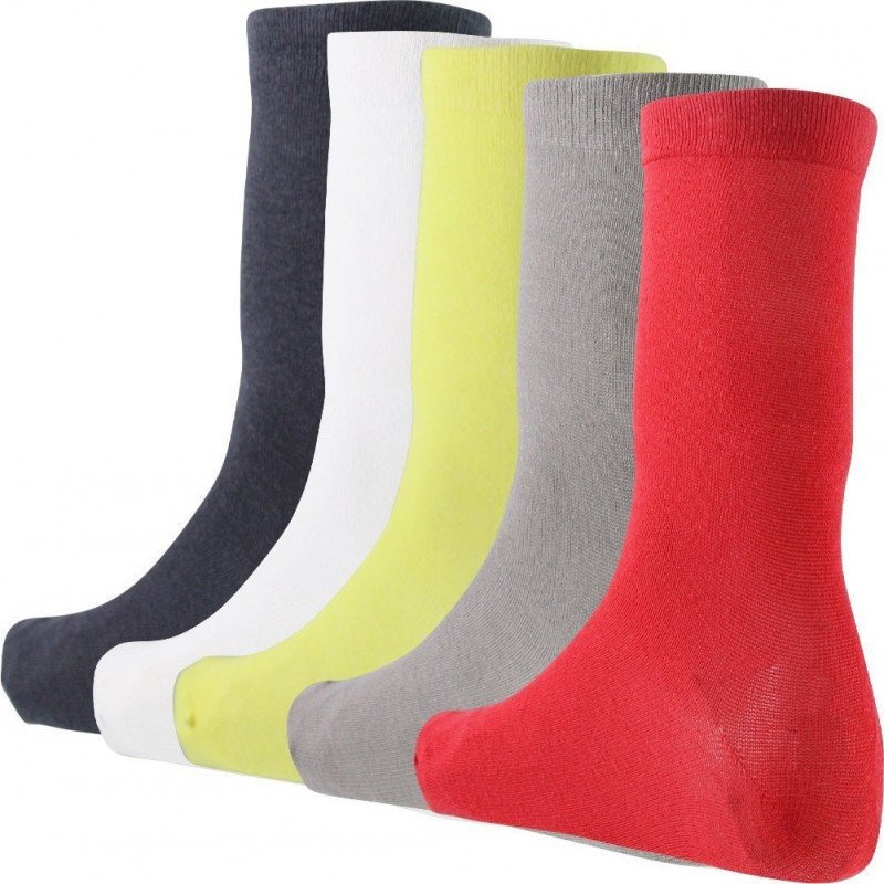 TWINDAY 5 paires Chaussettes Garçon Coton FASHION Rouge Jaune Gri