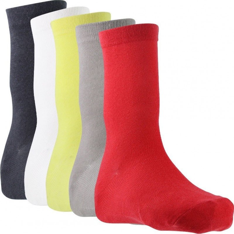 TWINDAY Lot de 5 paires de Chaussettes Garçon Coton FASHION Rouge Jaune Gris