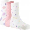 TWINDAY Lot de 3 paires de Chaussettes Fille Coton POISCONFETTIS Rose pâle Blanc