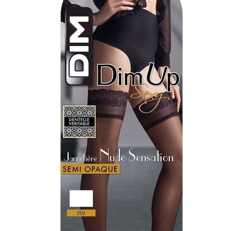 DIM Bas up Femme Semi-opaque NUDE SENSATION Noir 25D