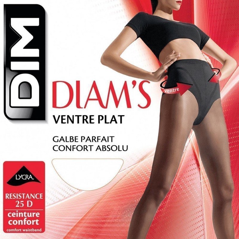 Collants Femme VENTRE PLAT DIAMS Noir et Uni