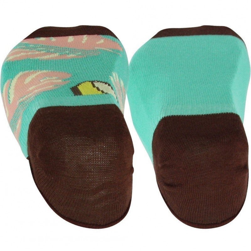 LOT DE 2 Socquettes Chaussettes Mixte LIBIDO Vert et Marron