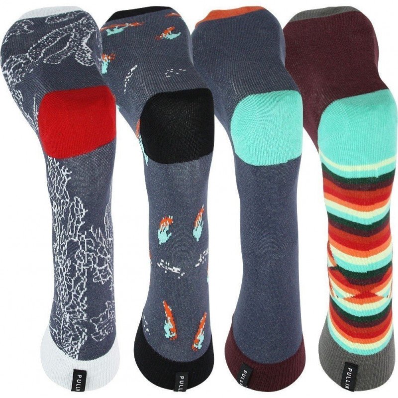 PULL IN Lot de 4 paires de Chaussettes Mixte Coton PACK14 Bleu Vert