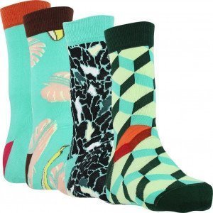 PULL IN Lot de 4 paires de Chaussettes Mixte Coton PACK16 Vert