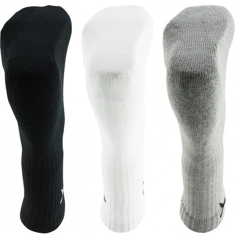 PUMA Lot de 3 paires de Chaussettes Mixte Coton SPORTCREW Gris Blanc Noir