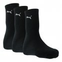 PUMA Lot de 3 paires de Chaussettes Enfant Coton SPORTCREW Noir