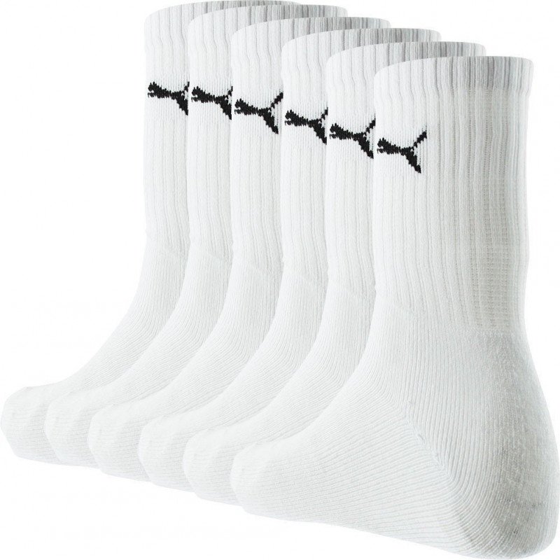 PUMA Lot de 6 paires de Chaussettes Mixte Coton SPORT Blanc