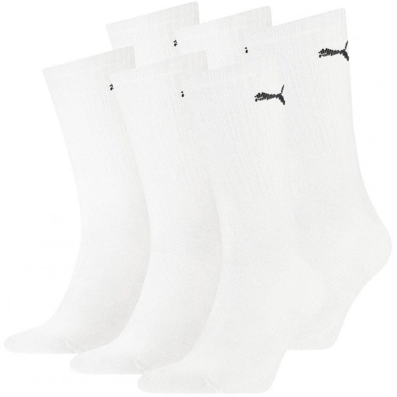 PUMA Lot de 6 paires de Chaussettes Mixte Coton SPORT Blanc