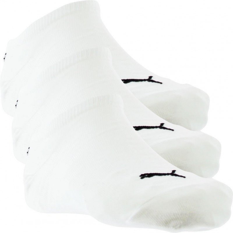 PUMA Lot de 3 paires de Socquettes Mixte Coton SNEAKERS Blanc