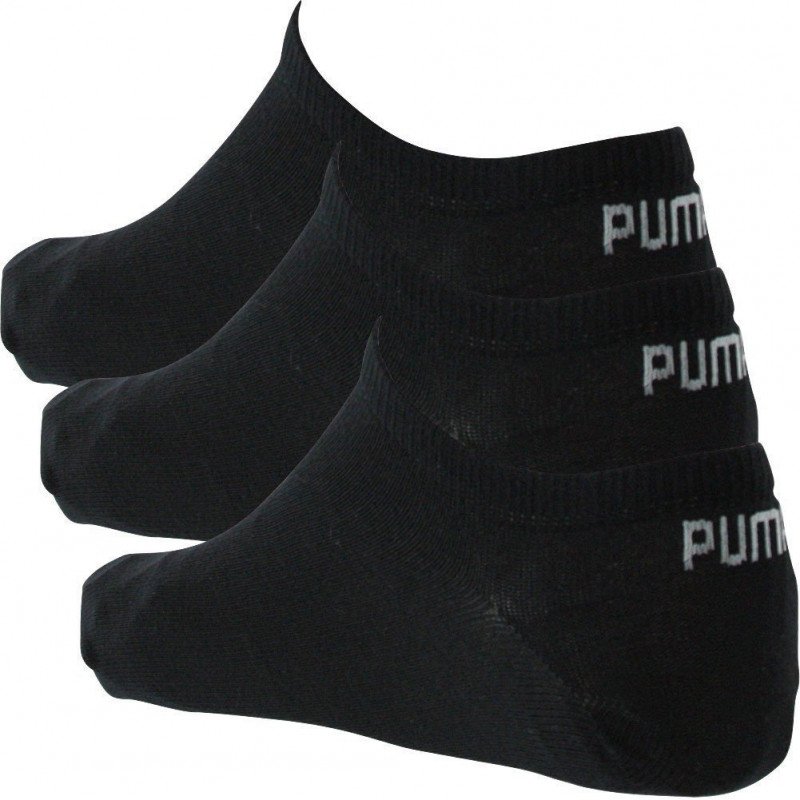 PUMA Lot de 3 paires de Socquettes Mixte Coton SNEAKERS Noir