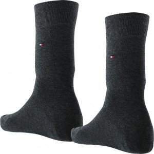 TOMMY HILFIGER 2 paires Chaussettes Homme Coton CLASSIC Anthracit