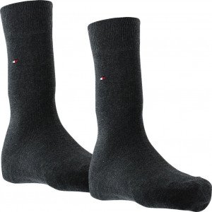 TOMMY HILFIGER 2 paires Chaussettes Homme Coton CLASSIC Anthracit