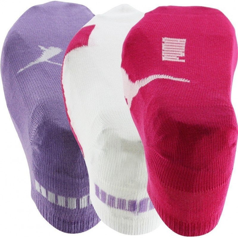 PUMA Lot de 3 paires de Socquettes Fille Coton LIFESTYLE Violet Blanc Beetroot