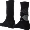 TOMMY HILFIGER Lot de 2 paires de Chaussettes Homme Coton CHECK Noir