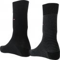 TOMMY HILFIGER Lot de 2 paires de Chaussettes Homme Coton SMALLSTRIPE Noir