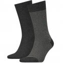 LOT DE 2 Chaussettes Chaussettes Homme SMALLSTRIPE Gris et Anthracite