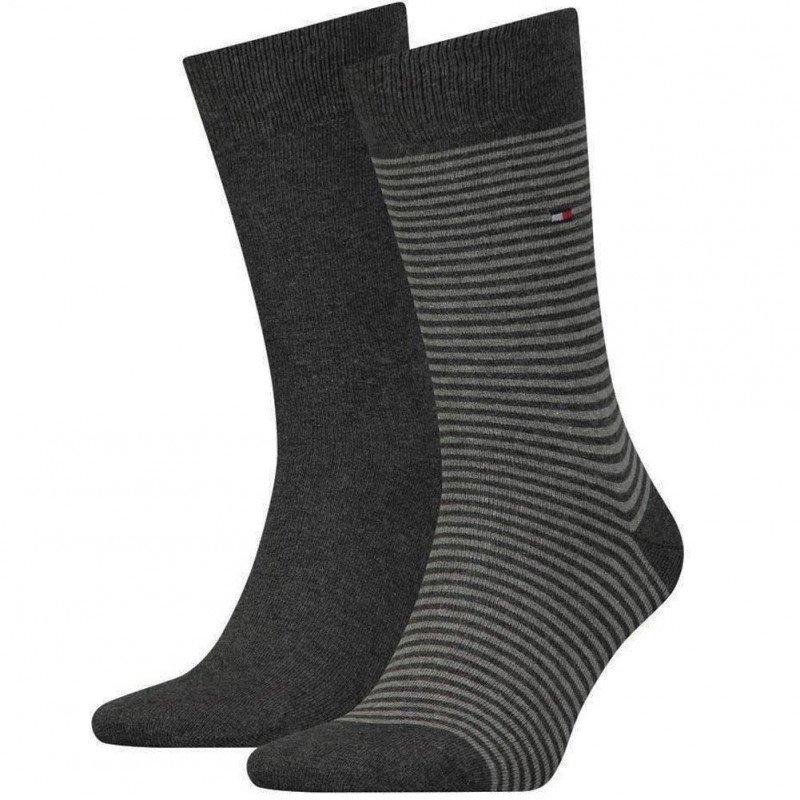LOT DE 2 Chaussettes Chaussettes Homme SMALLSTRIPE Gris et Anthracite