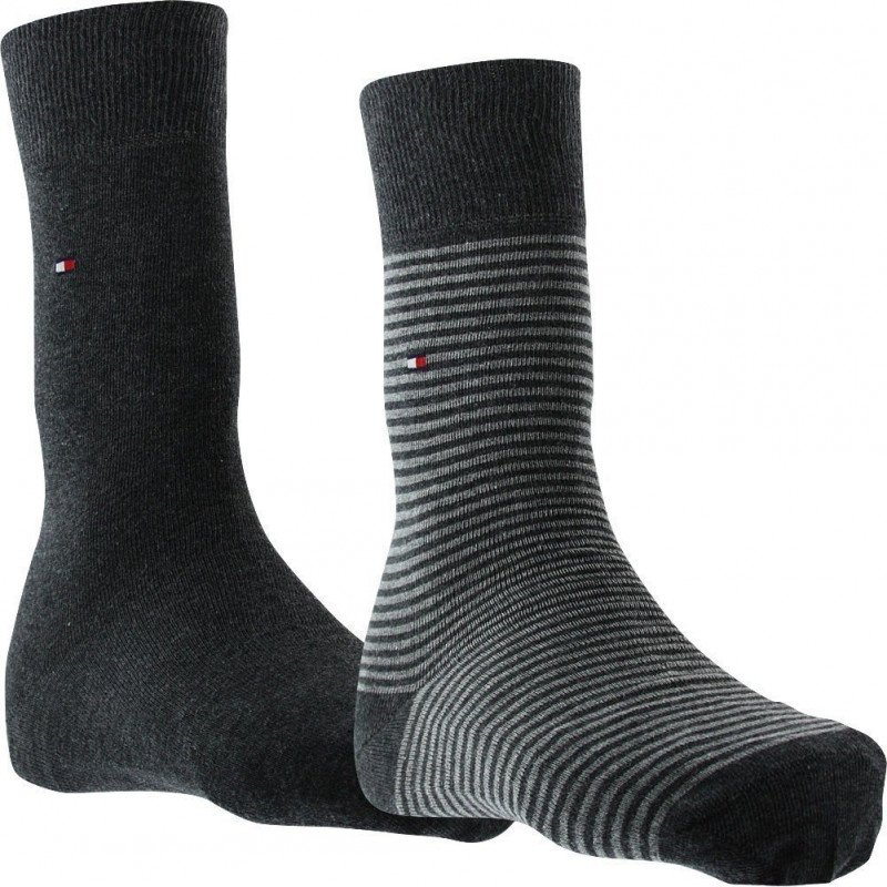 LOT DE 2 Chaussettes Chaussettes Homme SMALLSTRIPE Gris et Anthracite